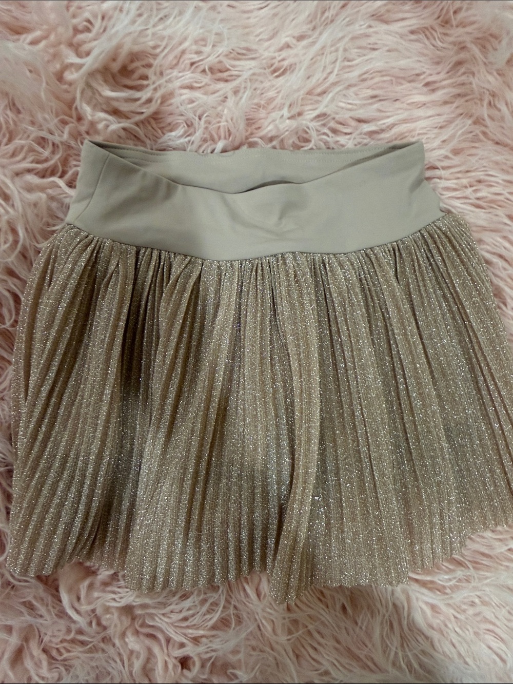 The Children's Place Shimmery Pleated Skirt - Champagne Gold